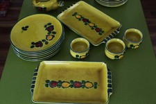 Vintage Tafelgeschirr Keramik SMF SCHRAMBERG Majolika Montafon 21 Teller Glasur