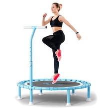 Fitness Mini Trampolin 102cm Nylon Bungee 200kg Belastbarkeit Indoor