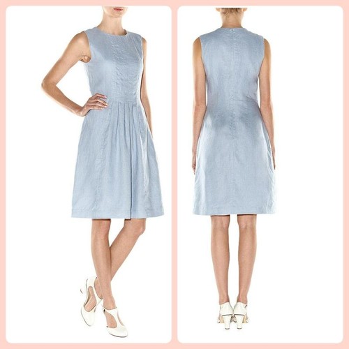 Women hobbs dress blue linen - women,