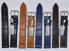 Uhrenarmband 17mm sehr flach Louisiana Kroko Calf schwarz braun blau / 111