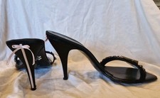 LA PERLA Black Label Mules Sandalen 39 Slipper Satin Spitze Sexy 205,- Euro H646