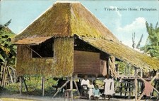 Ak Philippinen, Stelzenhaus, Einheimische - 11072306
