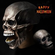 Halloween Vollkopf Totenkopf Maske Skelett Maske Latex mit Beweglichem Kiefer