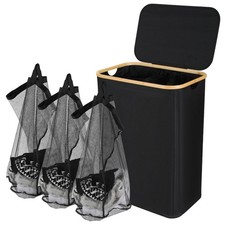 Wäschekorb mit deckel 100L/145L/160L Fächer Wäschesack Wäschesammler  Wäschebox