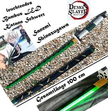 NEU Demon Slayer Bambus LED Samurai Schwert Katana 100cm für Cosplay Anime Manga