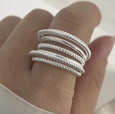 Edler Ring - 925 SILBER Zirkonia - 54 56 58 60 61 62 - Pavé Cluster Band Solitär