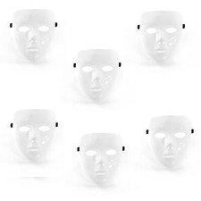 Weiße Maske 6 Stück unbemalt