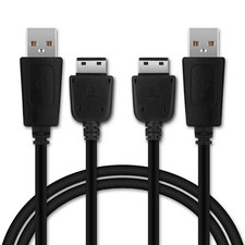2x USB Kabel für Samsung GT-S5230 GT-B2700 SGH-F250 GT-B5722 Ladekabel schwarz