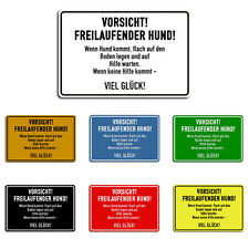 Vorsicht Freilaufender Hund! - Gravurschild,Wetterfest,Fun,Hund,Schild,Lustig