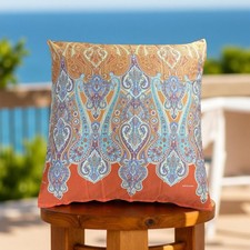 BASSETTI Kissenhülle RAGUSA Y1 Orange 80x80 Bettwäsche KISSEN SATIN Deko Bunt