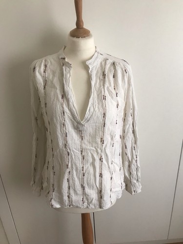 Mousselin bluse creme mit - creme,