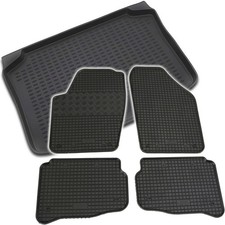 Gummi Kofferraumwanne Fußmatten für VW Polo 9N 9N3 2001-2009 Set Passform Matten