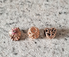 3 Teile Pandora Charm Silber ALE 925 Rosé vergoldet