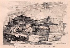 Farbendruck Rotationsmaschine in einer Druckerei - Technik - 1928 ~19x13cm