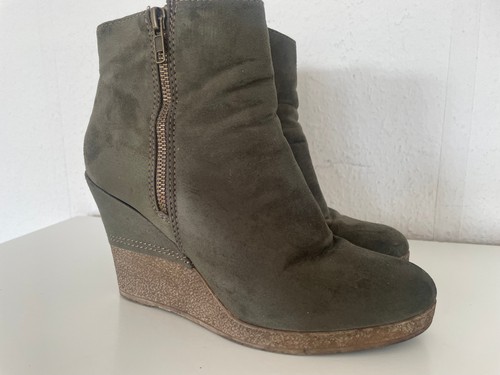 Keilstiefelette in olive - gr,