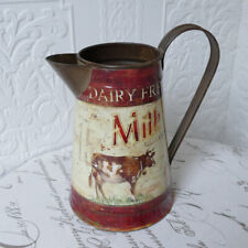 Milchkanne Zinkkanne Blechkanne Kanne Vase Kuh Landhausstil Antik Deko Cottage