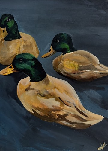 Handgemaltes acrylbild enten - handgemaltes,