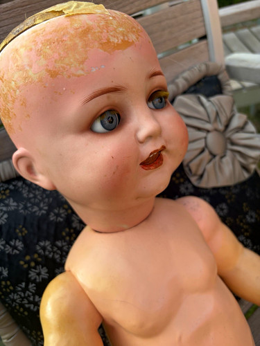 Antike porzellankopf puppe - antike,