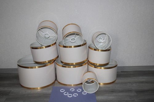 Lampenschirm weiß crema gold - weiß,