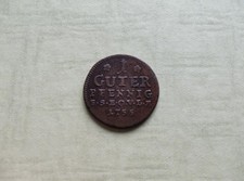 1 guter Pfennig 1755 Sachsen Weimar Eisenach Ernst August Constatin 1749-1755