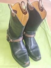 Malboro Classic Boots Westernstiefel Cowboy Stiefel Gr.45 Vintage Schwarz/Braun 