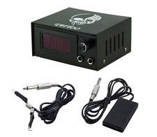 Tätowierung Set Netzteil LCD Digital Tattoo Netzgerät Fußpedal & Clipcord Kabel