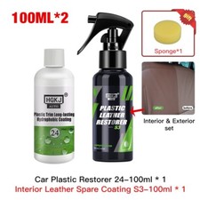 2X Kunststoff & Leder Restauration 100ml Set – Glanz Renovierer für Auto & Gummi