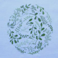 Stickbild-Kreuzstich-point de croix- Dahlbeck-Fremme-Leinen-Frühling-Blätterball