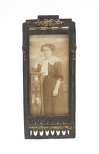 Antiker Fotorahmen Bilderrahmen Rahmen Jugendstil aus Metall Handarbeit H 14 cm