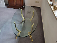 EVE Couchtisch Oval Messinggestell mit 2 Glasplatten