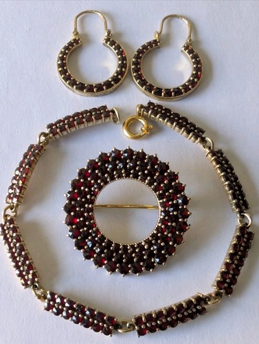 Antik granat schmuckset - granat,