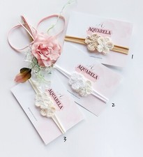 Baby Haarband Headband Stirnband neu Taufe Fotoshooting Handmade