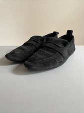 ZARA TRF COLLEGESCHUHE HALBSCHUHE MOKASSINS SLIPPER GR.36 SCHWARZ VELOUR LEDER