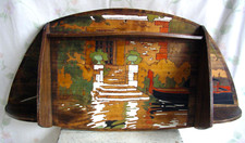 Frankreich Art Deco Wandregal Regal Bücherregal Holz Brandmalerei Board Venedig