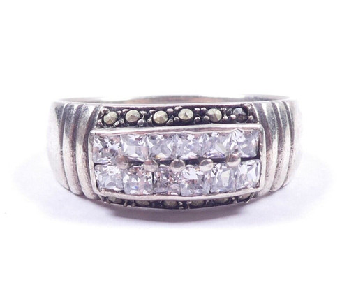 Markasit baguette cz ring - markasit, &