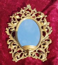 Spiegel Kerzenhalter Wandkerzenhalter  massiv Messing antik vintage Stil