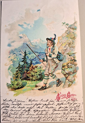 Alte prägekarte grüß - prägekarte,