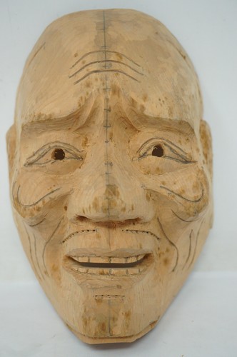 Japanische holzmaske sanko - holzmaske, sanko-jo