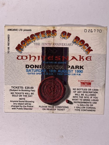 Whitesnake ticket david - whitesnake,
