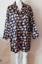 Nachtwäsche Desirée Hausjacke Desiree Hausmantel Damen Morgenmantel blau 44 46