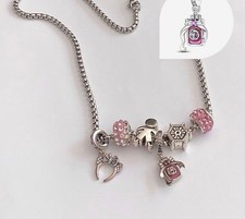 Charm Anhänger Parfum Flakon m. Accessoires + Edelstahl Halskette 50cm🎀