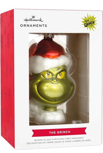 Grinch kopf mundgeblasen glas - ,