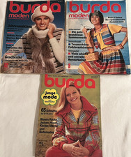 Burda Moden Zeitschrift incl. Schnittmuster. 2 Hefte aus 1977, 1 Heft aus 1973.