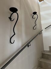 2 Kerzenhalter Wand Eisen Braun Stumpenkerzen H 62 cm Metall Landhausstil