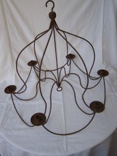 Kronleuchter A 6 Kerzen- Antik aus Eisen Geschmiedet Deko Land-