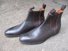 SANTONI Schuhe Chelsea Boots Businessschuhe  Hirschleder- Gr. 8,5  42,5 - Braun