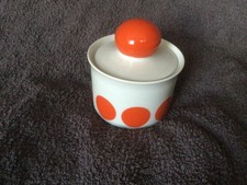 Zuckerdose von Schirnding Bavaria -Muster in Rot - 60er Jahre - Vintage