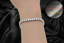 Großes Tennisarmband 925 Silber 39 funkelnde Zirkonia Tennisarmband massiv 18cm