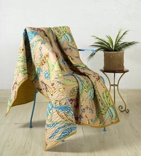 Vögel bedruckt kantha bett - vögel,