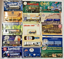 15 verschiedene LKW- Werbemodelle, Nr. 40; Biertrucks in Blister Maßstab 1:87